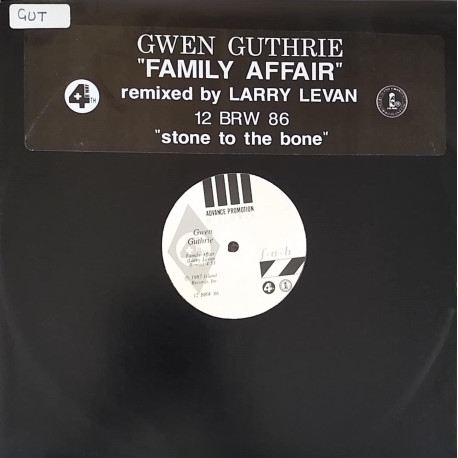 Gwen Guthrie - Family Affair (Larry Levan Remix) / It Should Have Been You (Larry Levan Remix) / Peek A Boo (Vinyl Promo)