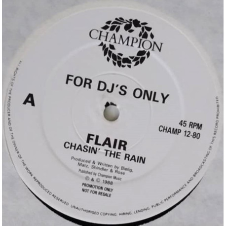Flair - Chasin The Rain (Vocal Mix / Dub) Vinyl Promo