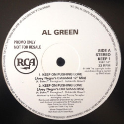 Al Green - Keep Pushing Love (Joey Negro Extended Mix / JN Old School Mix / Absolute Remix / JN Deep Space Mix) Vinyl Promo
