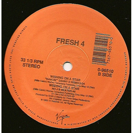 Fresh 4 - Wishing On A Star (Danny D Remix / No J Beats / 12 Inch Mix / Housey) / Smoke Filled Thoughts