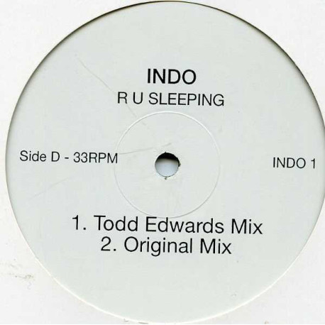 Indo - R U Sleeping (Stonebridge Mix / Todd Edwards Mix / Original Mix / Grant Nelson Vocal / T Empo Mix) Doublepack Promo