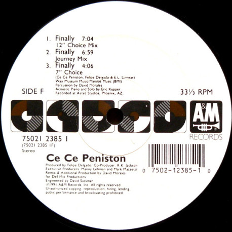 Ce Ce Peniston - Finally (David Morales Choice Mix / Journey Mix / 7 Inch Mix / 12 Inch Mix / Momo Mix) Used But Plays Fine