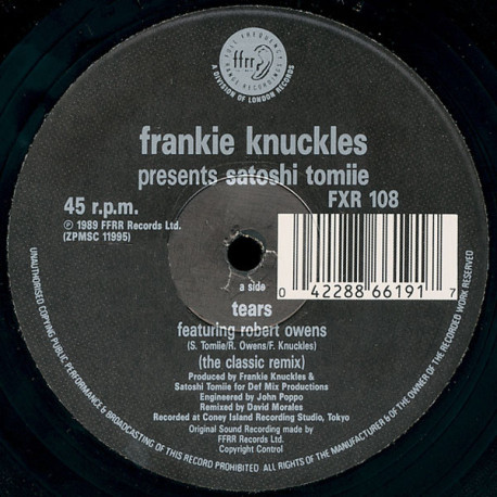 Frankie Knuckles Presents Satoshi Tomiie - Tears (David Morales Classic Remix /Classic Dub / Extra Mix) Vinyl