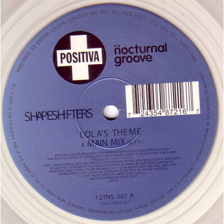 Shapeshifters - Lolas Theme (Main Mix / Alternate Mix) Original Pressing Clear Vinyl