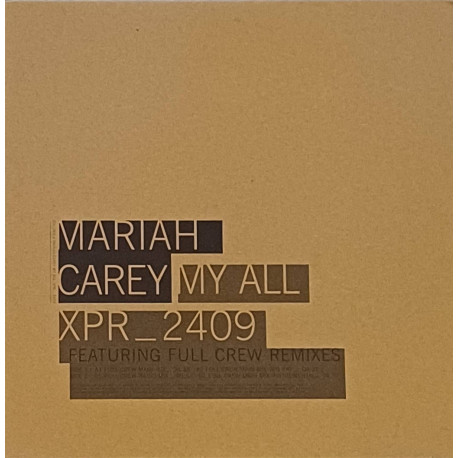 Mariah Carey - My all (Full Crew Main mix / Main mix Without Rap / Radio mix / Instrumental) 12" Vinyl Promo