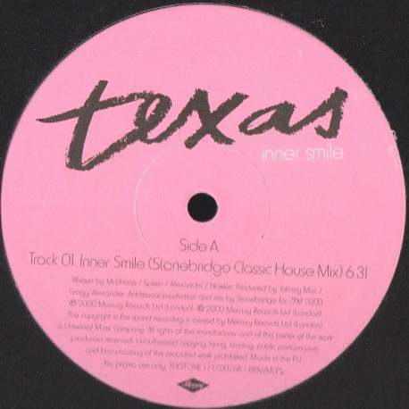 Texas - Inner Smile (Stonebridge Classic House Mix / Stonebridge Moody Mix) Vinyl Promo