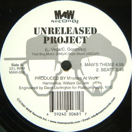 Masters At Work - Unreleased Project Feat MAWs Theme / MAW Beats / Clouds / Cloud Beats (Still In Shrink Wrap)