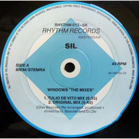 SIL - Windows (Detroit Mix / Original Mix / Tulio De Vito Mix)