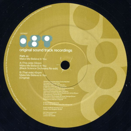Patti Jo - Make Me Believe In You (Original Mix / Black Science Orchestra Re Edit)
