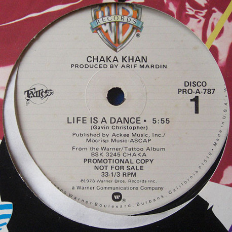 Chaka Khan - Life Is A Dance / Same Love (Full Length Version)  Vinyl Promo