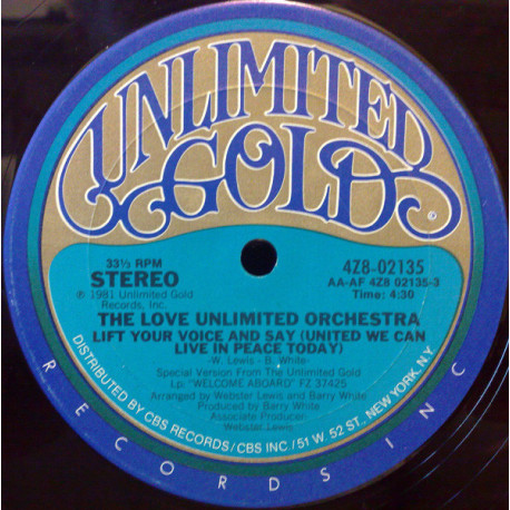 Love Unlimited Orchestra - Lift Your Voice And Say (United We Can Live In Peace Today) / My Fantasies (Still In Shrink Wrap)