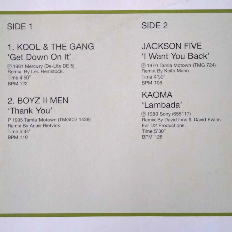 Jackson 5 - I Want You Back (Keith Mann Remix) / Kool & The Gang - Get Down On It (Les Hemstock Remix) DJ Subscription Disc