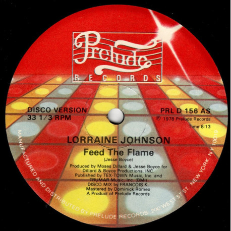 Lorraine Johnson - Feed The Flame (Francois Kevorkian Disco Mix) Vinyl Promo