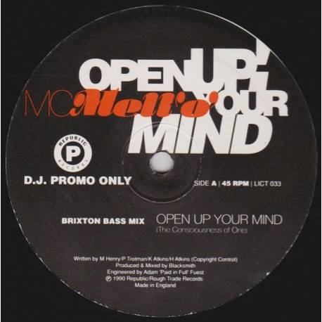 MC Mello - Open Up Your Mind (Brixton Bass Mix / Upso Mix) / Word Spoken (Vinyl Promo)