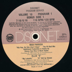 Man Parrish - Hip Hop Be Bop (Dont Stop) Disconet Remix (DJ Only Subscription Disc)