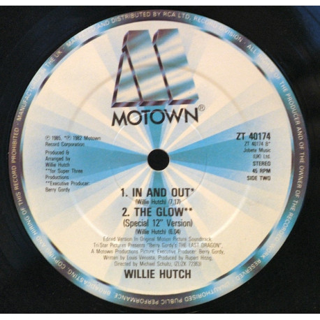 Willie Hutch - In And Out (Full Length) / The Glow (12" Version) / Keep On Jammin