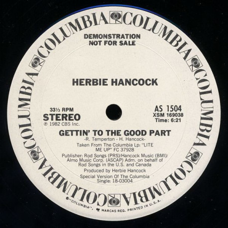 Herbie Hancock - The Fun Tracks / Gettin To The Good Part (Vinyl Promo) Both Cuts Written By Rod Temperton