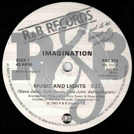 Imagination - Music And Lights (Vocal Mix / Instrumental) Vinyl Looks Unplayed