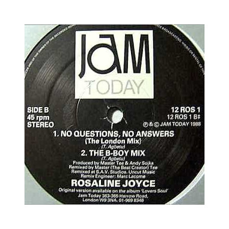 Rosaline Joyce - No questions No answers (Remix In A Yankee Style / Yankee / London mix / B Boy mix)