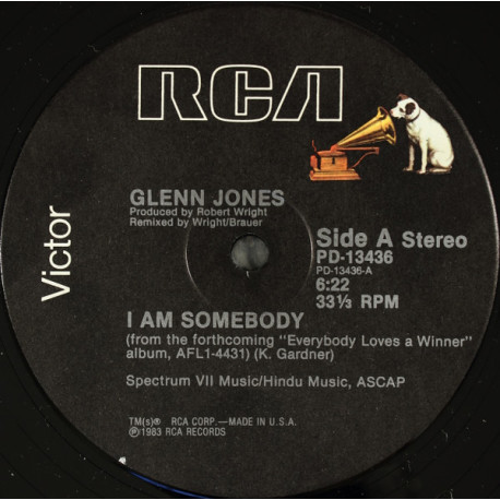 Glenn Jones - I Am Somebody (Vocal Mix / Instrumental) Unplayed Original US Pressing