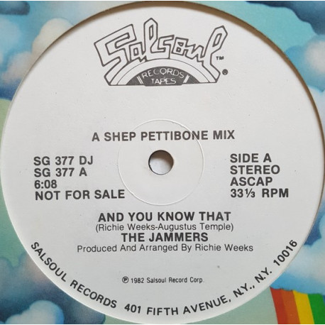 Jammers - And You Know That (Shep Pettibone Mix / Richie Weeks Mix) Vinyl Promo