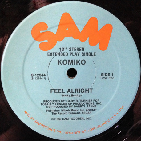 Komiko - Feel Alright (Vocal Mix / Instrumental) Vinyl Still In Shrink Wrap Hardly Played