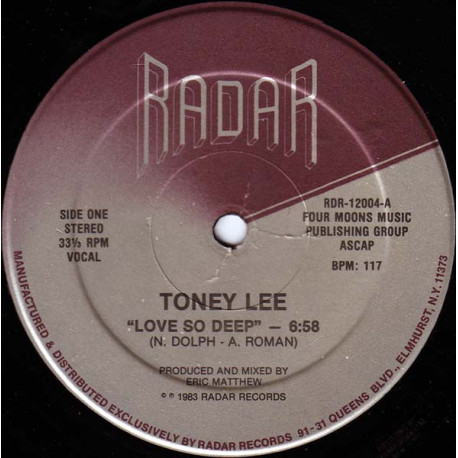 Toney Lee - Love So Deep (Vocal Mix / Instrumental) Vinyl Still In Shrink Wrap