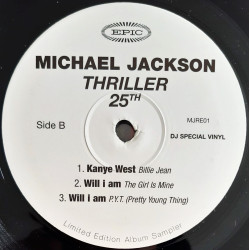 Michael Jackson - Thiller 25th Sampler Feat Billie Jean (Feat Kanye West) / PYT (Feat Will I Am) Vinyl Promo