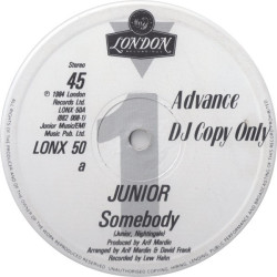 Junior - Somebody (Extreme Mix / Original Mix) / Saying Something (Tony Clark Remix) Vinyl Promo