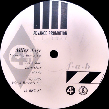 Miles Jaye Featuring Roy Ayers - Lets Start Love Over (Full Length Version) Vinyl Promo