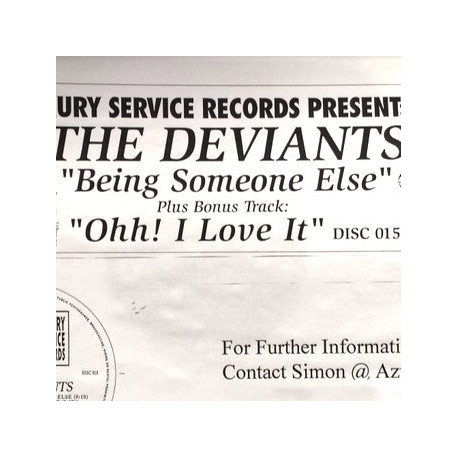 Deviants - Being Someone Else (Extended Mix / Ambient Mix) / Ohh I Love It (Vinyl Promo)