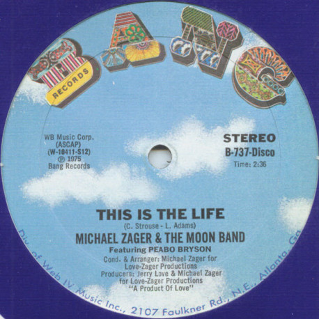 Michael Zager & The Moon Band Feat Peabo Bryson - This Is The Life / Do It With Feeling (Still In Shrink Wrap)