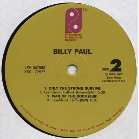 Billy Paul - Only The Strong Survive (Long Version) / War Of The Gods (Edit) / Intruders - Ill Always Love My Mama (Long)