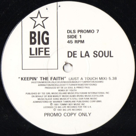 De La Soul - Keepin The Faith (Just A Touch Mix / Fly And Funky Mix) Vinyl Promo