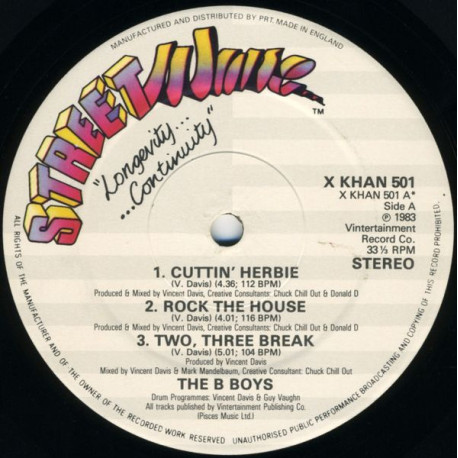 B Boys - Rock The House / Two Three Break / Cuttin Herbie / Mastermind Herbie Megamix (Used But Plays Fine)