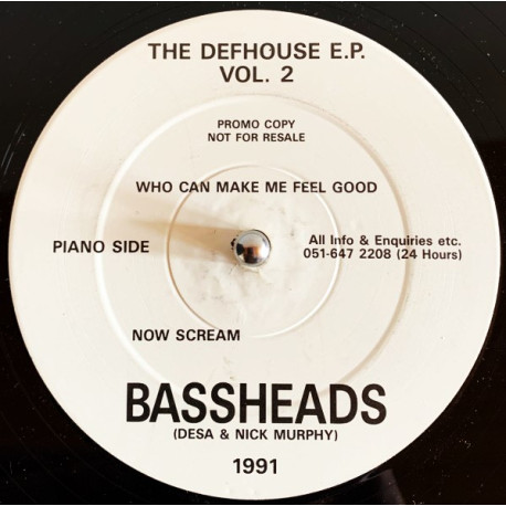 Bassheads - Who Can Make Me Feel Good / Now Scream / All Over The World / Dance To The House (Vinyl Promo)