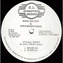Sterling Void & Paris Brightledge - Its Alright (House Mix / Acappella / Radio Mix / Dub)