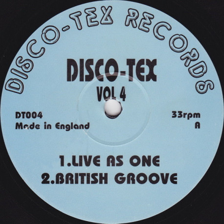 Disco Tex - Vol 4 featuring Live as one / British groove / Turn it out / Fly away (Vinyl Full Intention Production)