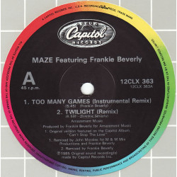 Maze - Twilight (Original Remix) / Too many games (M&M Instrumental) / Back in stride (M&M Instrumental) 12" Vinyl