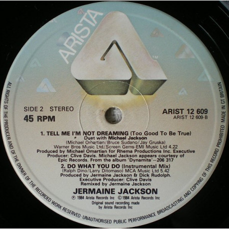 Jermaine Jackson - Do What You Do (Remix / Instrumental) / Tell Me Im Not Dreaming (with Michael Jackson)