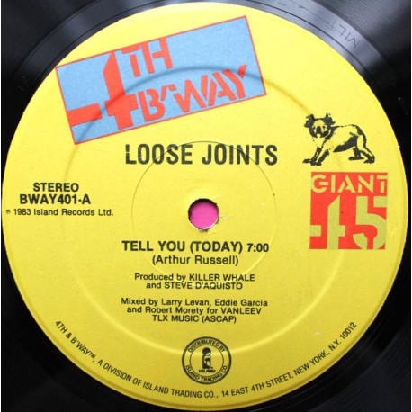 Loose Joints - Tell You Today (Larry Levan Mix / New Shoes Mix Part 1 / New Shoes Mix Part 2) Vinyl Looks Hardly Played