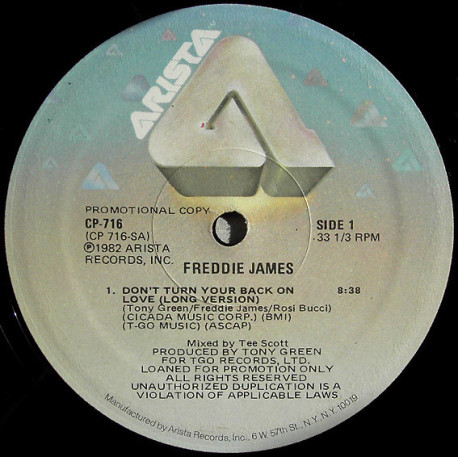 Freddie James - Dont turn your back on love (Tee Scott Extended Version / Tee Scott Instrumental / Short Version)