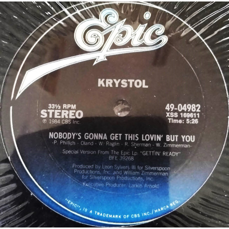 Krystol - Nobodys Gonna Get This Lovin But You (2 Mixes) Still In Shrink Wrap