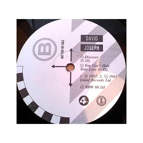 David Joseph - You Cant Hide (Your Love From Me) Larry Levan Vocal Mix / Discover / No Turning Back (Vinyl Promo)