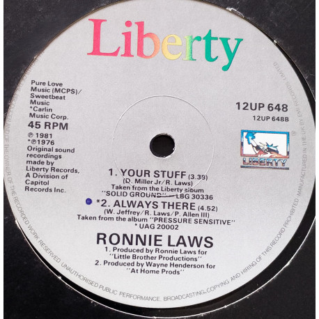 Ronnie Laws - Always There / Your Stuff / Theres A Way