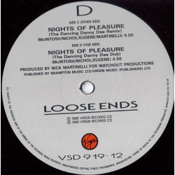 Loose Ends - Nights Of Pleasure (Danny D Remix / Danny D Dub) Vinyl Promo