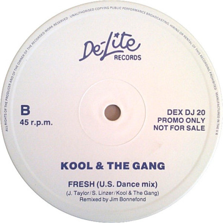 Kool & The Gang - Fresh (Mark Berry US Remix / Jim Bonnefond US Remix) / Cherish (Long Version) Vinyl Promo