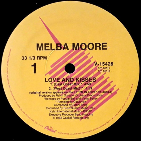 Melba Moore - Love And Kisses (East Coast Mix / West Coast Mix / LP Mix) / Im In Love Feat Kashif (Summer Love Mix)