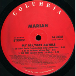 Mariah Carey - My All (2 So So Def Mixes Sampling Loose Ends / David Morales Def Club Mix / My Club Mix) / The Roof