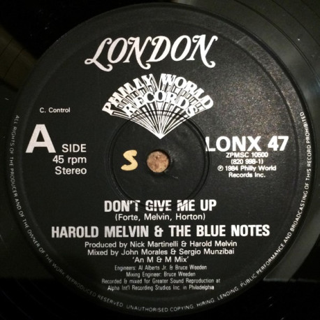Harold Melvin & The Blue Notes - Dont Give Up (M&M Mix / Dub Mix / USA 7 Inch Mix)